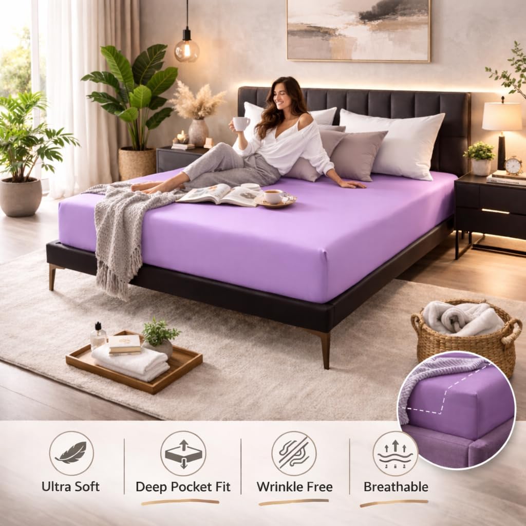 Microfibre Fitted Sheet 25cm Deep – Soft Easy Care Bedding | Night Zone