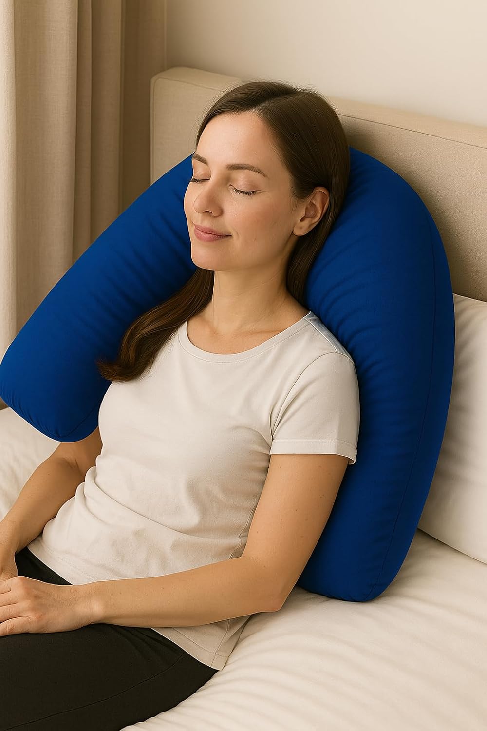 Easy Care Polycotton Orthopaedic V Shaped Pillow with Case or V Pillowcase Only | Night Zone