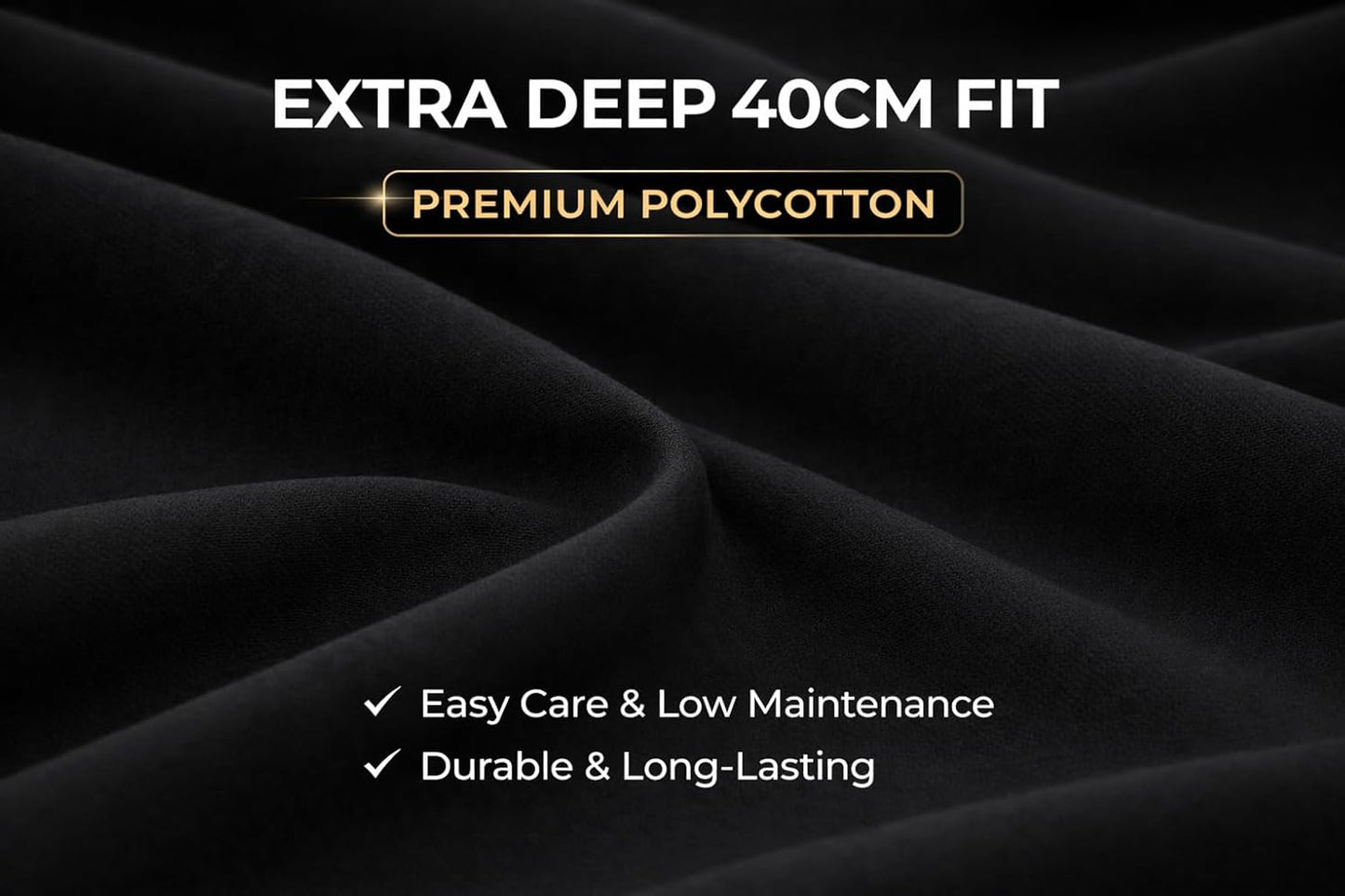 Extra Deep Fitted Sheet 40cm – Polycotton Easy Care Bedding | Night Zone