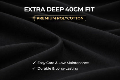 Extra Deep Fitted Sheet 40cm – Polycotton Easy Care Bedding | Night Zone