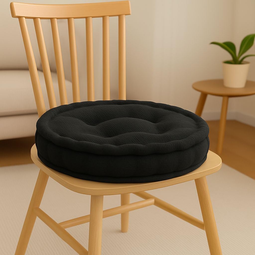 Round Fleece Booster Seat Pad 10cm Thick – Soft Chair Cushion for Extra Comfort | Night Zone