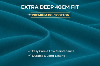 Extra Deep Fitted Sheet 40cm – Polycotton Easy Care Bedding | Night Zone