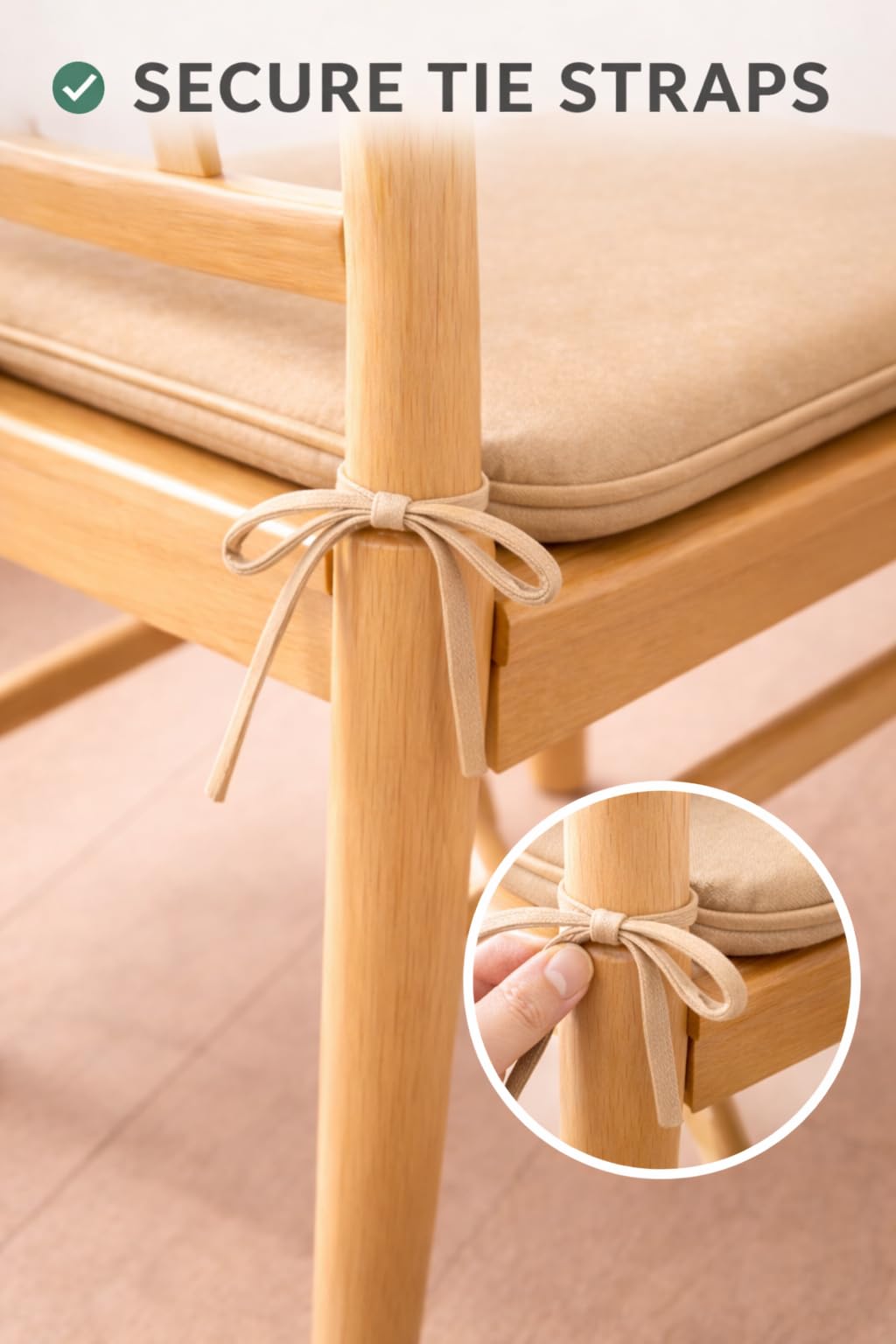 Pack of 4 Waterproof Chair Pads 38 x 38 cm – Indoor & Outdoor Seat Cushions with Ties | Night Zone