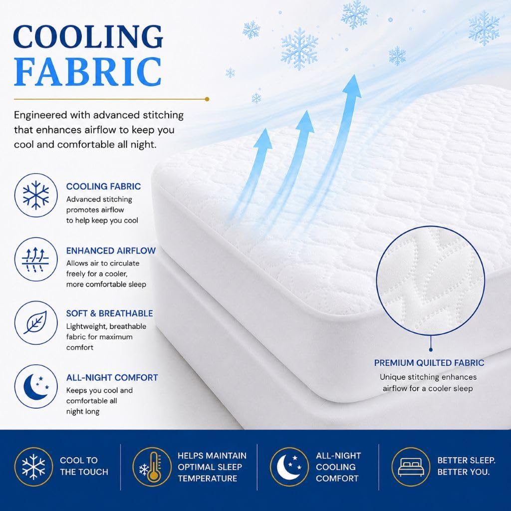 Cooling Mattress Protector – Breathable Airflow 30cm Deep Fitted Mattress Protection | Night Zone