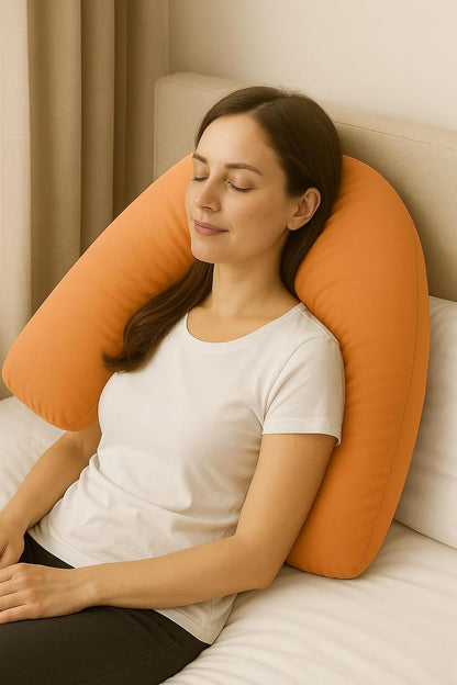 Easy Care Polycotton Orthopaedic V Shaped Pillow with Case or V Pillowcase Only | Night Zone