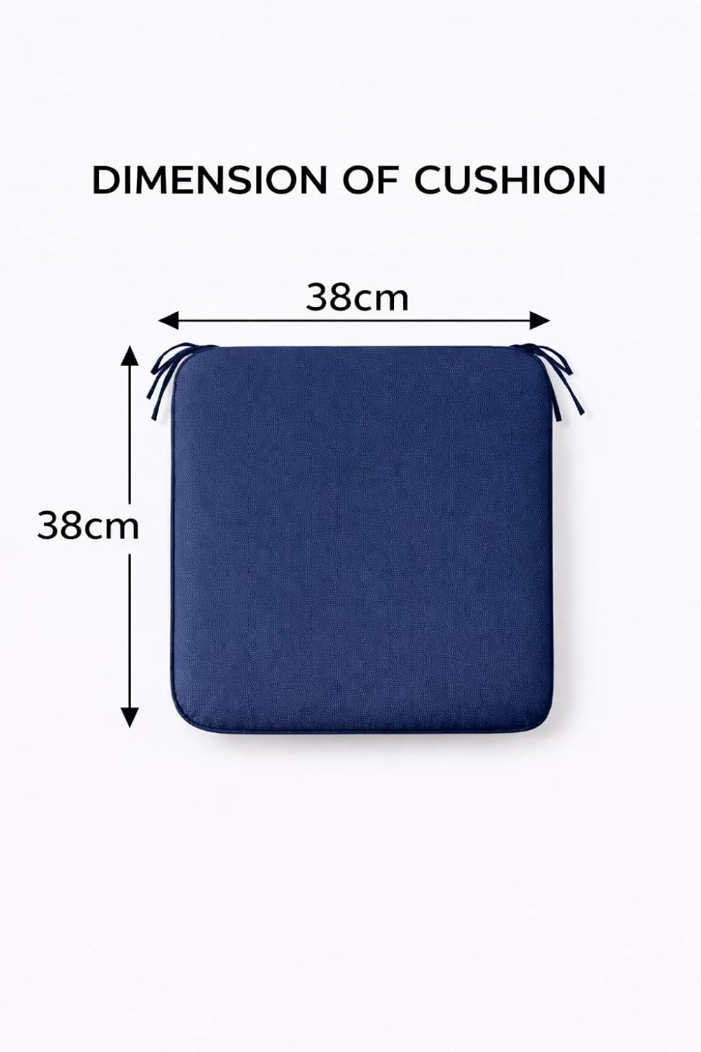 Pack of 4 Waterproof Chair Pads 38 x 38 cm – Indoor & Outdoor Seat Cushions with Ties | Night Zone