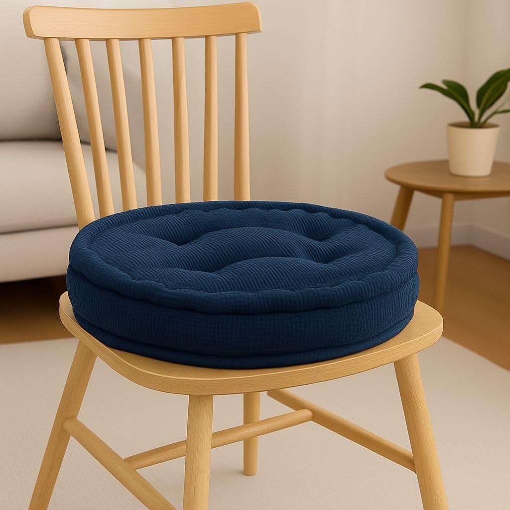 Round Fleece Booster Seat Pad 10cm Thick – Soft Chair Cushion for Extra Comfort | Night Zone