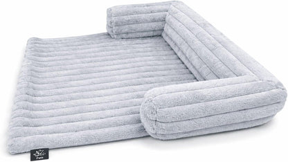 Waterproof Ribbed Plush Pet Bed – Cord Sofa Dog & Cat Bed with Raised Sides | Night Zone