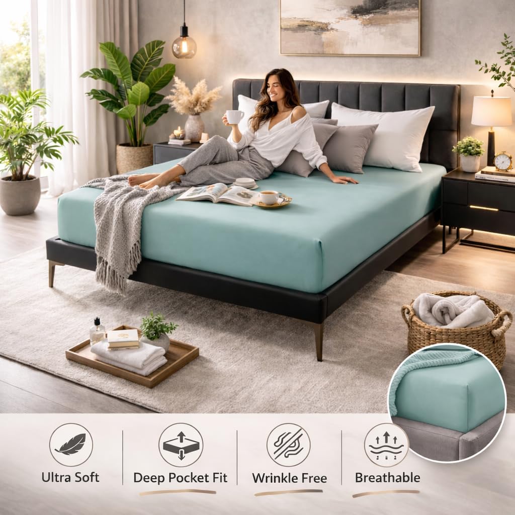 Microfibre Fitted Sheet 25cm Deep – Soft Easy Care Bedding | Night Zone