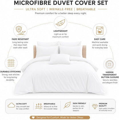 Microfibre Duvet Cover Set – Ultra Soft Easy Care Bedding | Night Zone