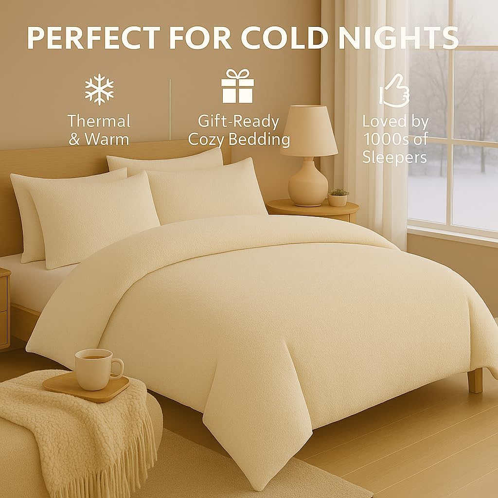 Teddy Fleece Duvet Cover Set – Soft Warm Teddy Bear Bedding | Night Zone