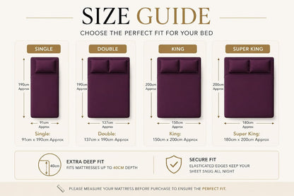 180 Thread Count Percale Extra Deep Fitted Sheet 40cm – Non Iron Polycotton Bedding | Night Zone