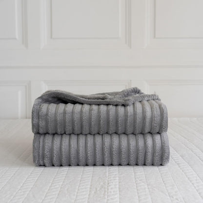 Chunky Ribbed Faux Fur Velvet Throw Blanket – Soft Touch Sofa & Bed Throw | Night Zone