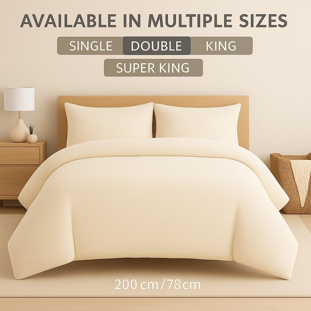 Teddy Fleece Duvet Cover Set – Soft Warm Teddy Bear Bedding | Night Zone