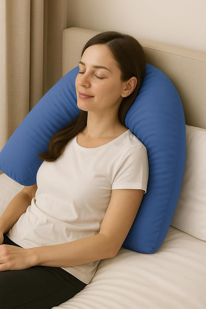 Easy Care Polycotton Orthopaedic V Shaped Pillow with Case or V Pillowcase Only | Night Zone