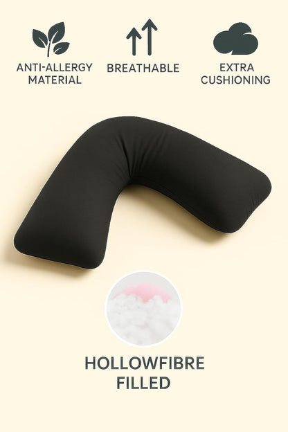 Easy Care Polycotton Orthopaedic V Shaped Pillow with Case or V Pillowcase Only | Night Zone