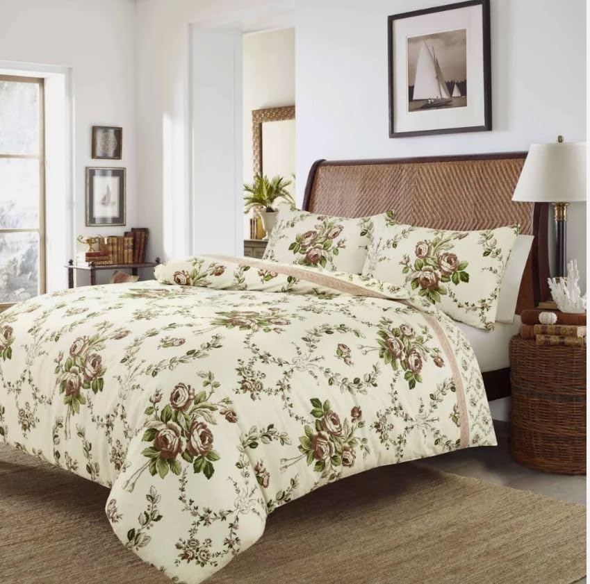 Olivia Floral Flannelette Duvet Cover Set – 100% Brushed Cotton Warm Bedding | Night Zone