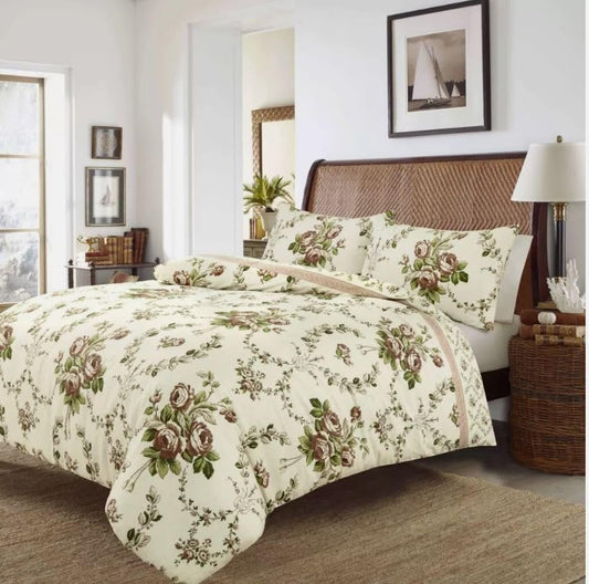 Olivia Floral Flannelette Duvet Cover Set – 100% Brushed Cotton Warm Bedding | Night Zone