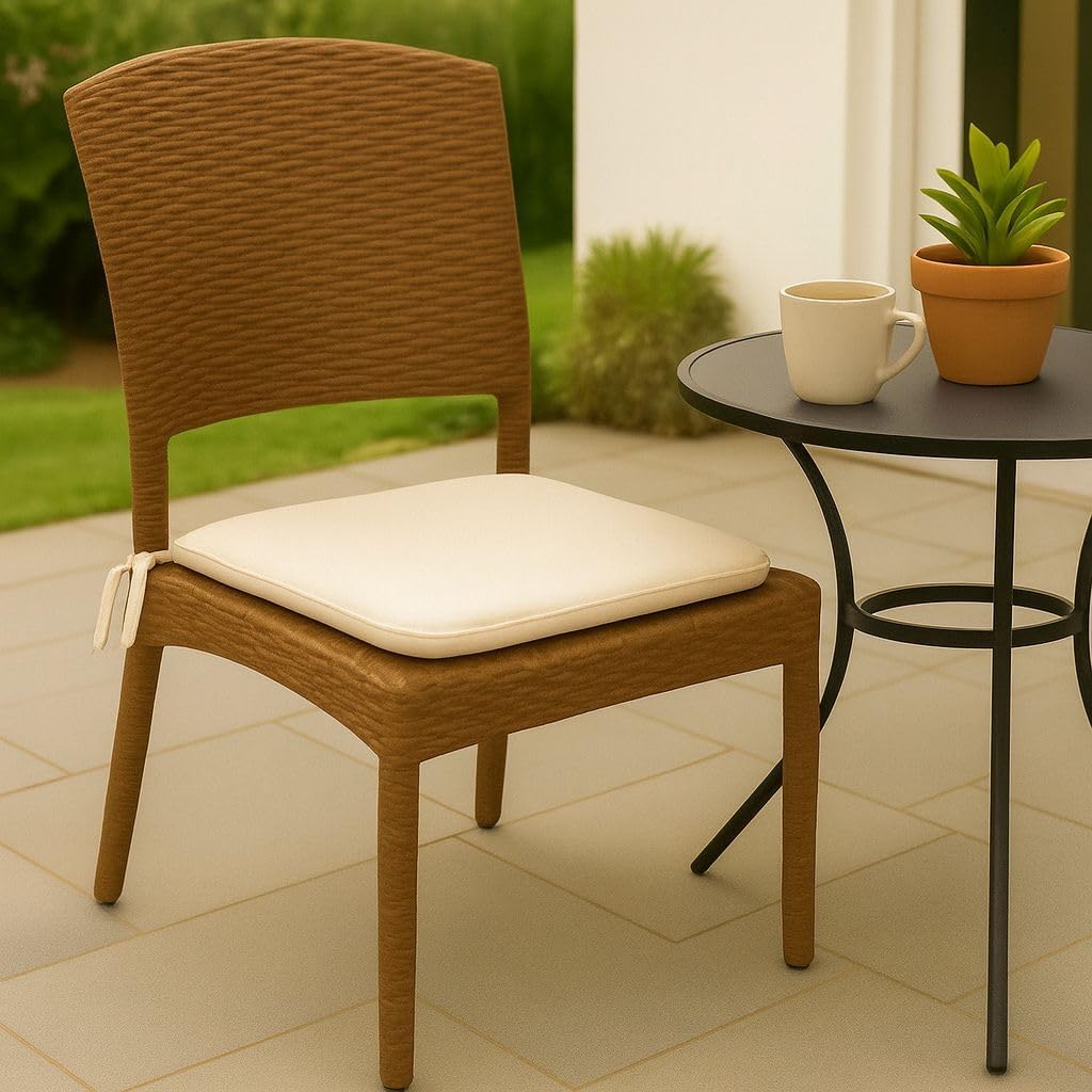 Multicolour Square Chair Seat Pads 38x38cm – 3cm Thick Cushions with Ties | Night Zone