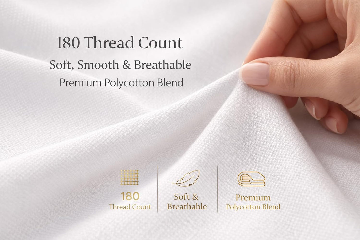 Flat Sheet 180 Thread Count Percale– Non Iron Polycotton Bedding | Night Zone