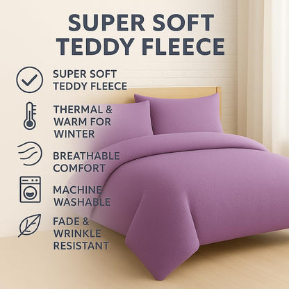 Teddy Fleece Duvet Cover Set – Soft Warm Teddy Bear Bedding | Night Zone