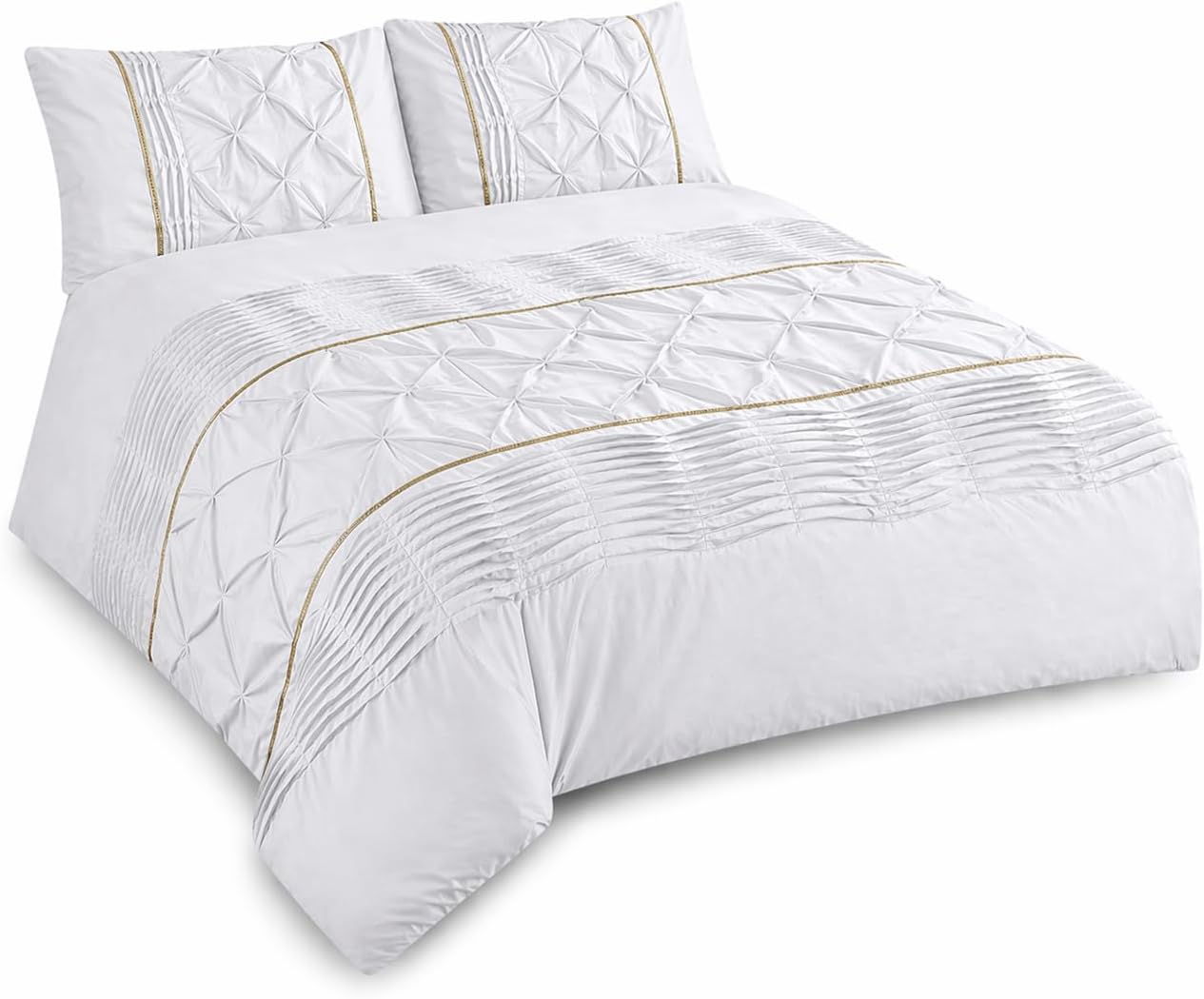 Eleanor Pintuck Polycotton Duvet Cover Set – Luxury Hotel Style Bedding | Night Zone