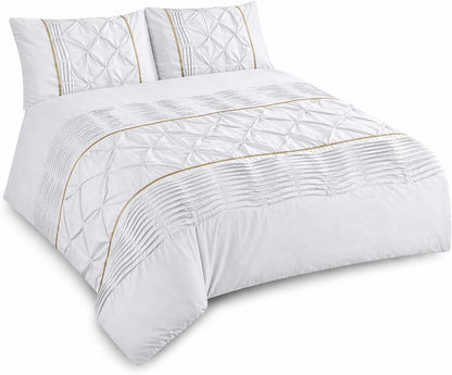Eleanor Pintuck Polycotton Duvet Cover Set – Luxury Hotel Style Bedding | Night Zone