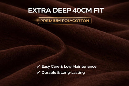 Extra Deep Fitted Sheet 40cm – Polycotton Easy Care Bedding | Night Zone
