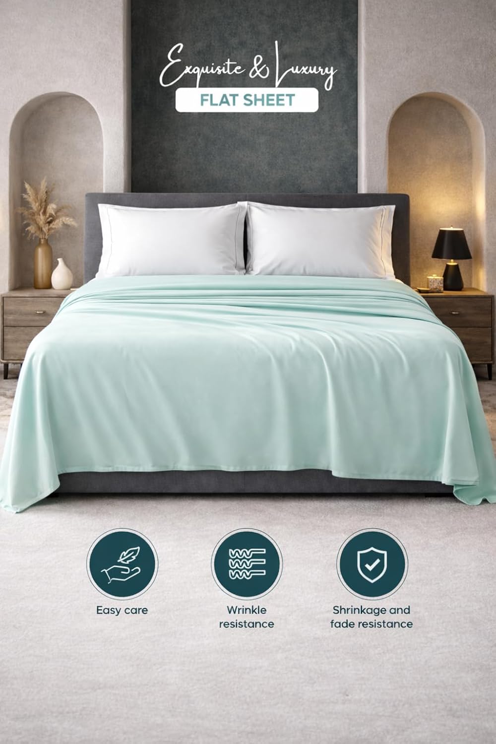 Microfibre Flat Sheet – Ultra Soft Breathable Easy Care Durable Bed Sheet | Night Zone