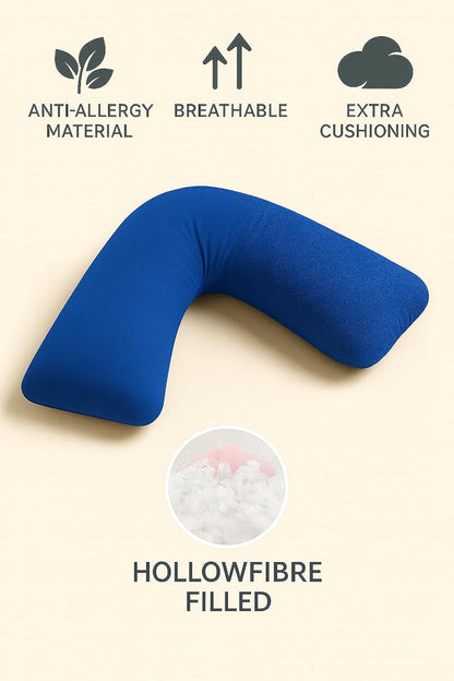 Easy Care Polycotton Orthopaedic V Shaped Pillow with Case or V Pillowcase Only | Night Zone