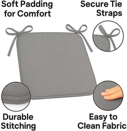 Multicolour Square Chair Seat Pads 38x38cm – 3cm Thick Cushions with Ties | Night Zone