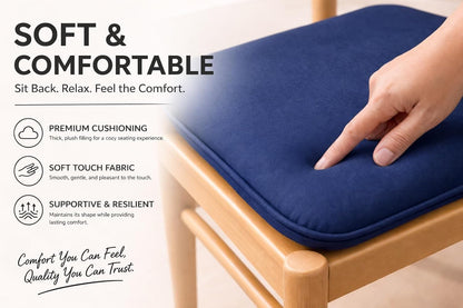 Pack of 4 Waterproof Chair Pads 38 x 38 cm – Indoor & Outdoor Seat Cushions with Ties | Night Zone