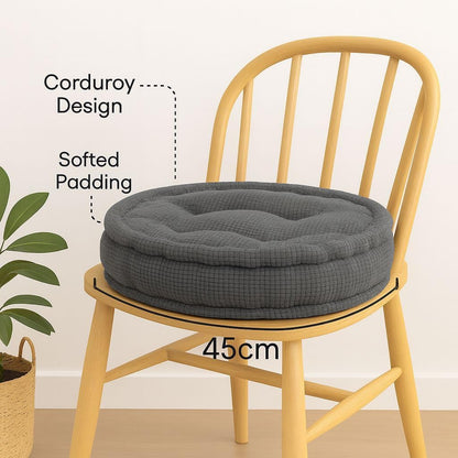 Round Fleece Booster Seat Pad 10cm Thick – Soft Chair Cushion for Extra Comfort | Night Zone