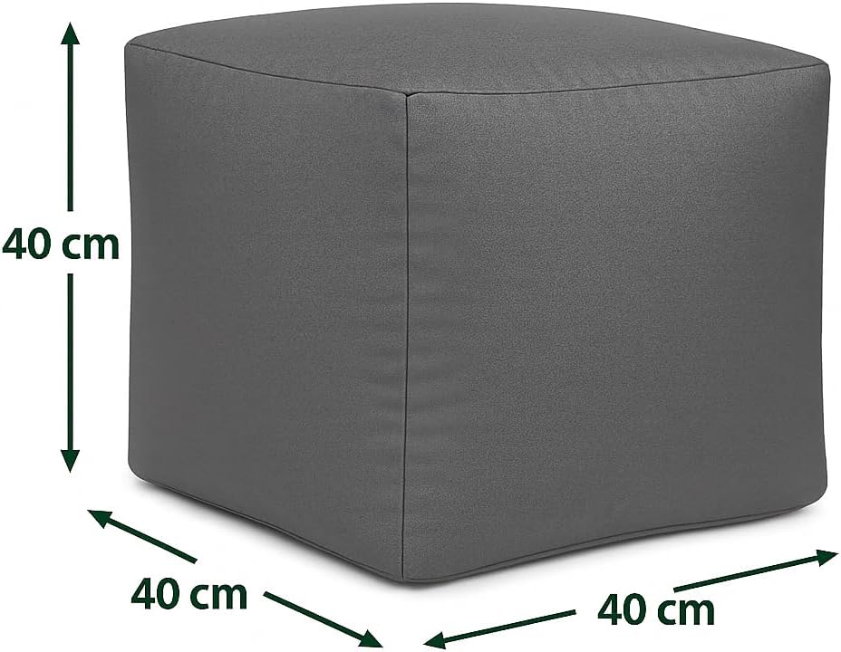 Waterproof Bean Bag Footstool Poufy Cube 40x40cm – Indoor & Outdoor Seating | Night Zone