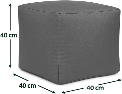 Waterproof Bean Bag Footstool Poufy Cube 40x40cm – Indoor & Outdoor Seating | Night Zone
