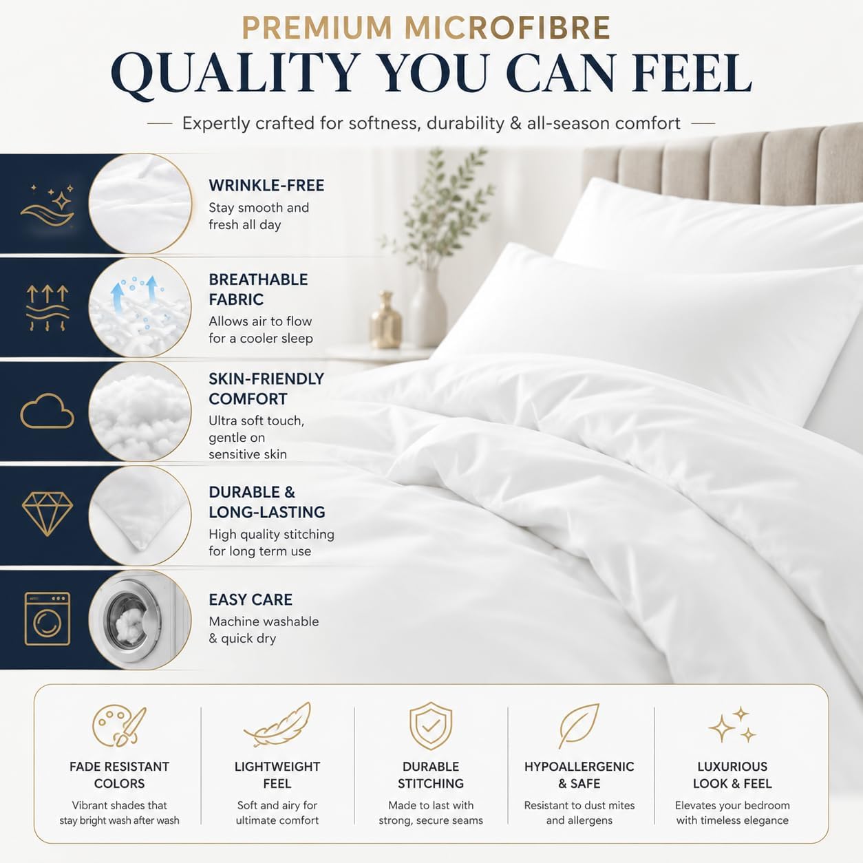 Microfibre Duvet Cover Set – Ultra Soft Easy Care Bedding | Night Zone