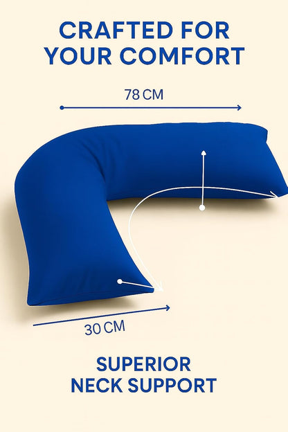 Easy Care Polycotton Orthopaedic V Shaped Pillow with Case or V Pillowcase Only | Night Zone