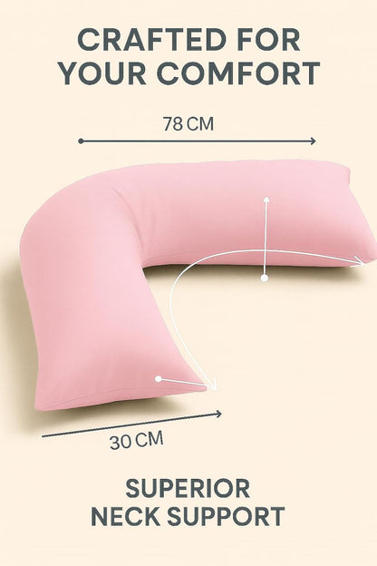 Easy Care Polycotton Orthopaedic V Shaped Pillow with Case or V Pillowcase Only | Night Zone