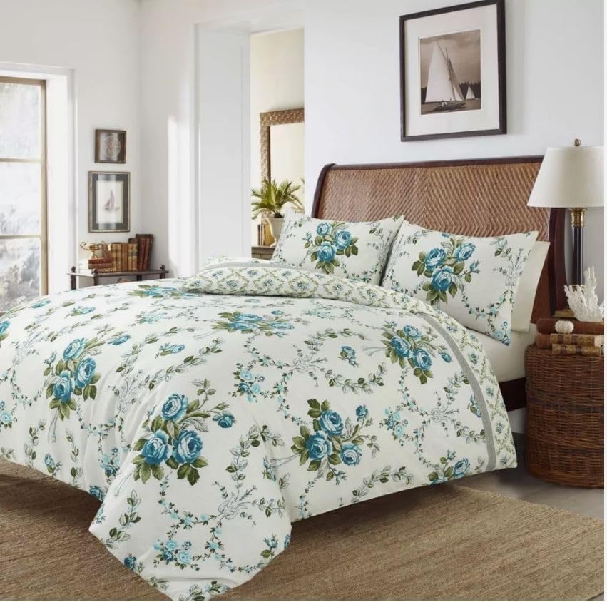 Olivia Floral Flannelette Duvet Cover Set – 100% Brushed Cotton Warm Bedding | Night Zone