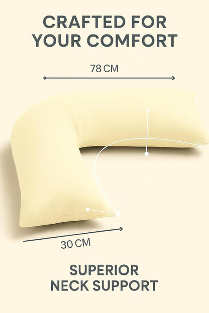 Easy Care Polycotton Orthopaedic V Shaped Pillow with Case or V Pillowcase Only | Night Zone