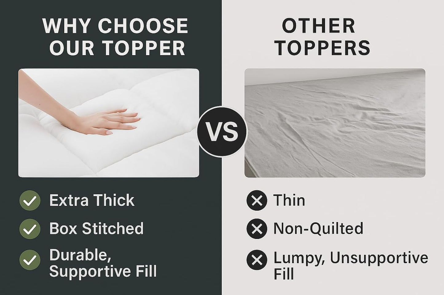 Duck Feather Mattress Topper 7cm – Luxury Hotel Quality Comfort | Night Zone