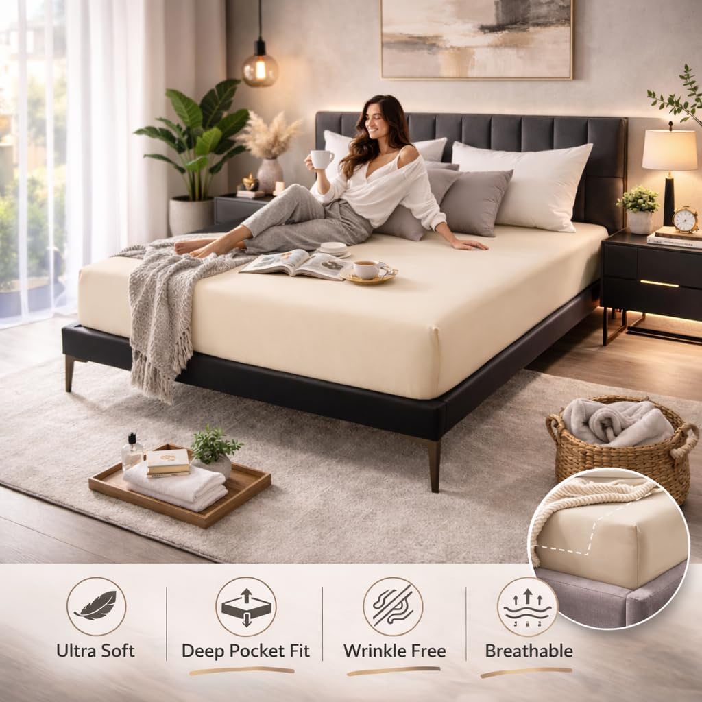 Microfibre Fitted Sheet 25cm Deep – Soft Easy Care Bedding | Night Zone