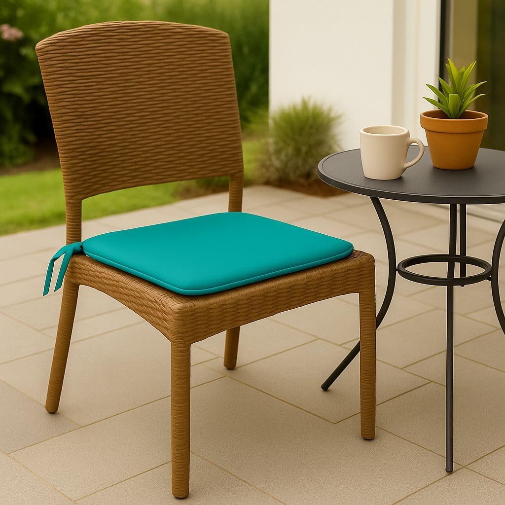 Multicolour Square Chair Seat Pads 38x38cm – 3cm Thick Cushions with Ties | Night Zone