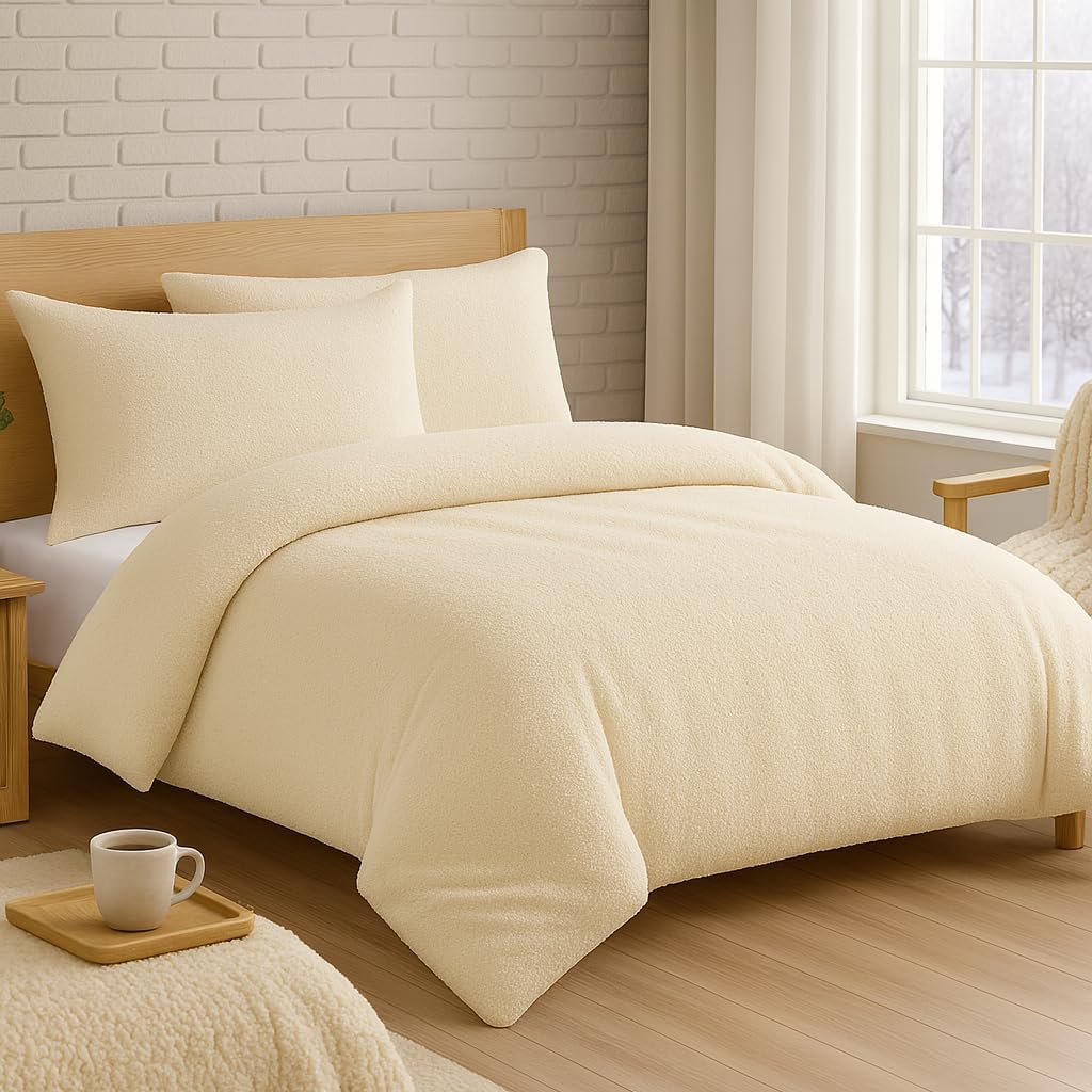 Teddy Fleece Duvet Cover Set – Soft Warm Teddy Bear Bedding | Night Zone