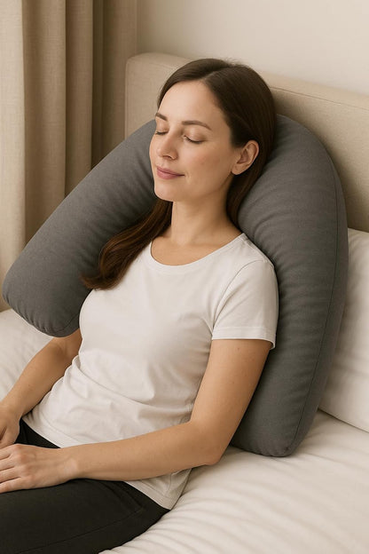 Easy Care Polycotton Orthopaedic V Shaped Pillow with Case or V Pillowcase Only | Night Zone
