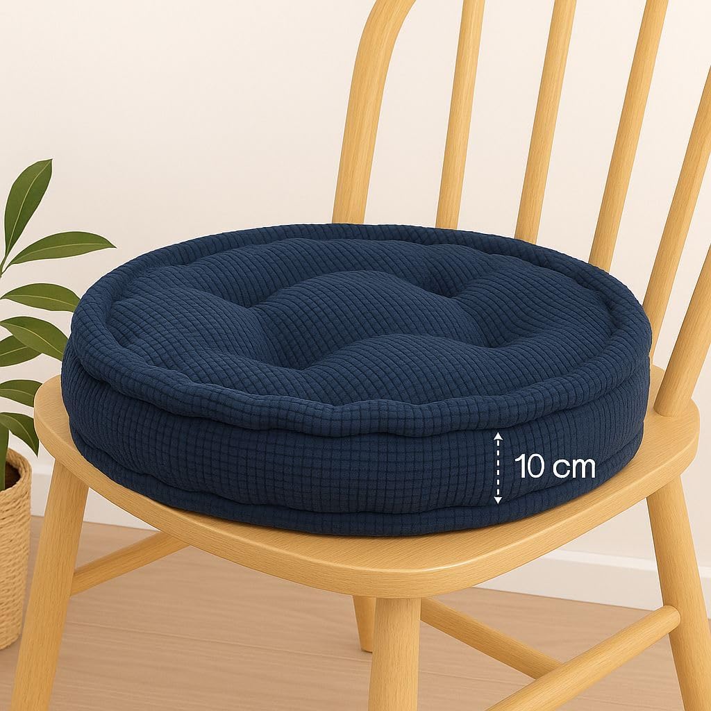Round Fleece Booster Seat Pad 10cm Thick – Soft Chair Cushion for Extra Comfort | Night Zone