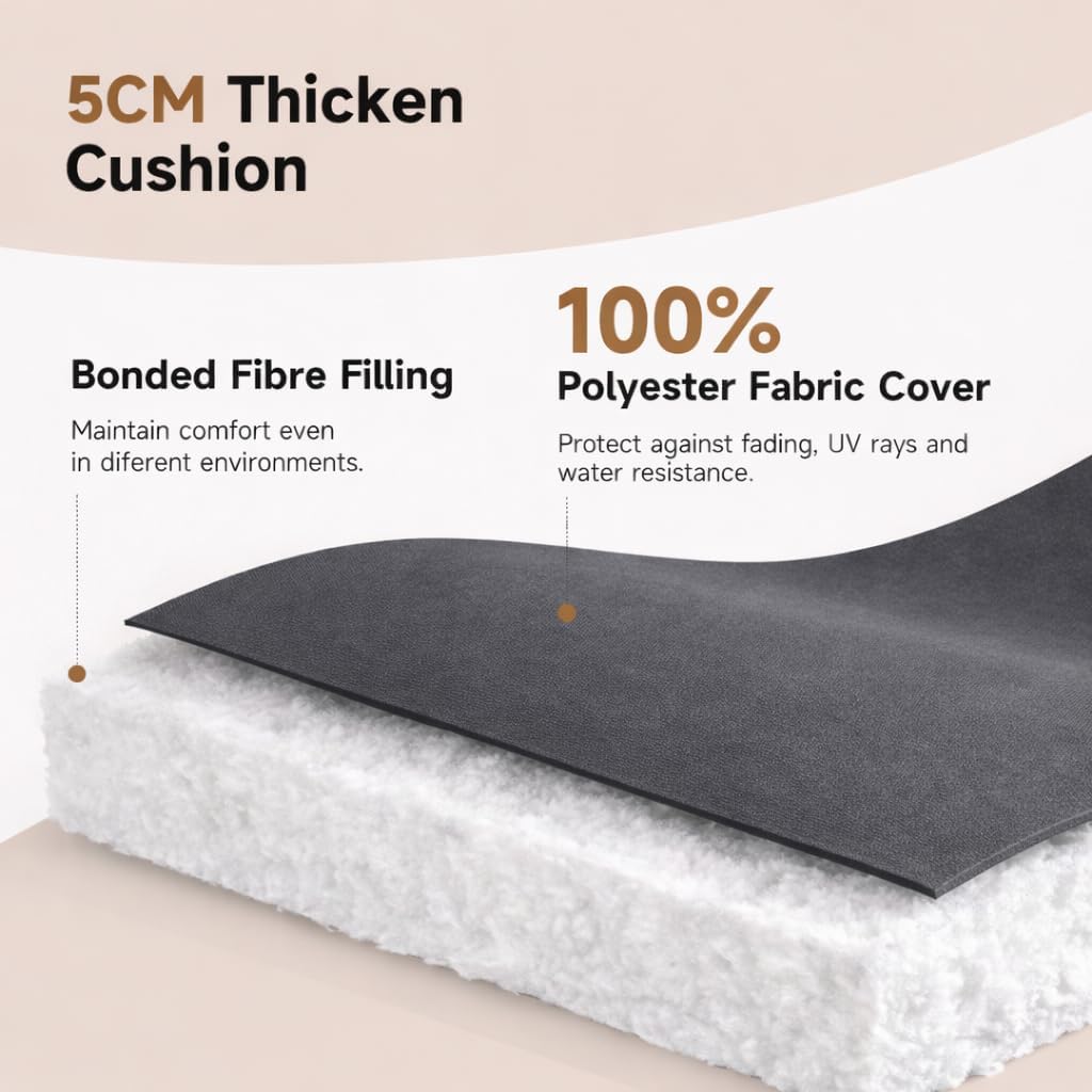 Sun Lounger Cushion Seat Pad – Thick Padded Outdoor Garden Recliner Cushion | Night Zone