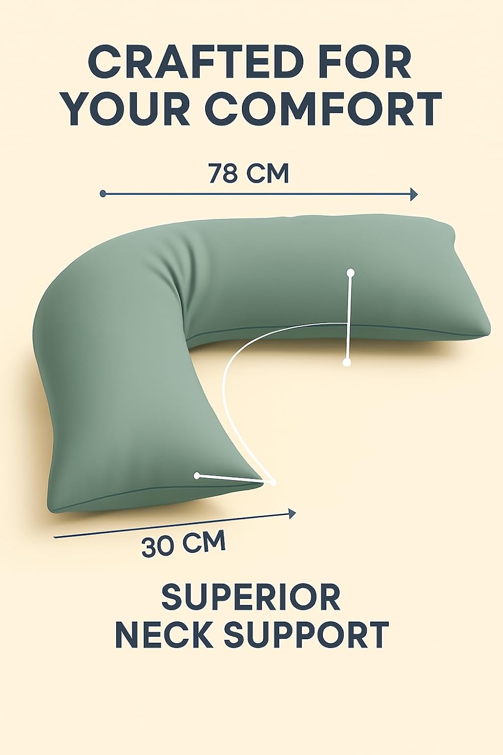 Easy Care Polycotton Orthopaedic V Shaped Pillow with Case or V Pillowcase Only | Night Zone