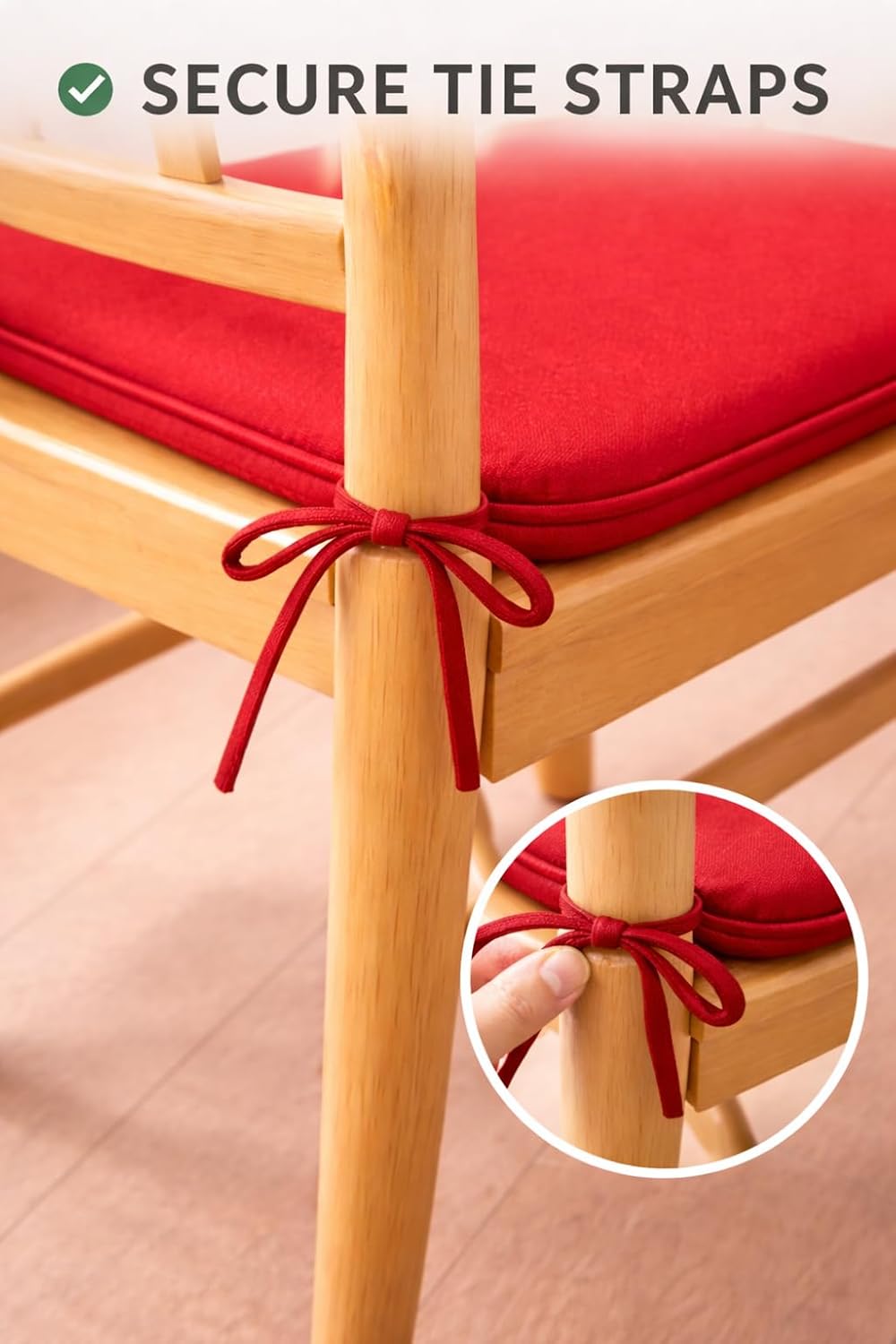 Pack of 4 Waterproof Chair Pads 38 x 38 cm – Indoor & Outdoor Seat Cushions with Ties | Night Zone