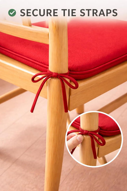 Pack of 4 Waterproof Chair Pads 38 x 38 cm – Indoor & Outdoor Seat Cushions with Ties | Night Zone